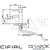 Cifial 32410MI U Mini Round Mono Bidet Mixer Tap Dimensions
